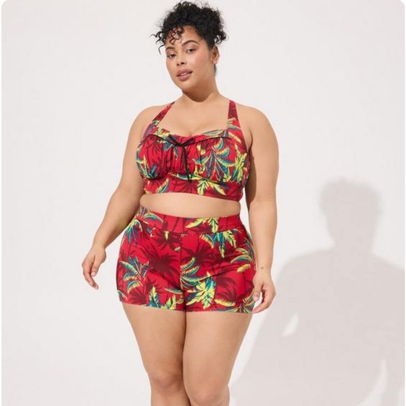 New! Set! Torrid sz 4 Tropical Shadows Bathing Swim Suit Top Bottom 4X - Picture 2 of 5